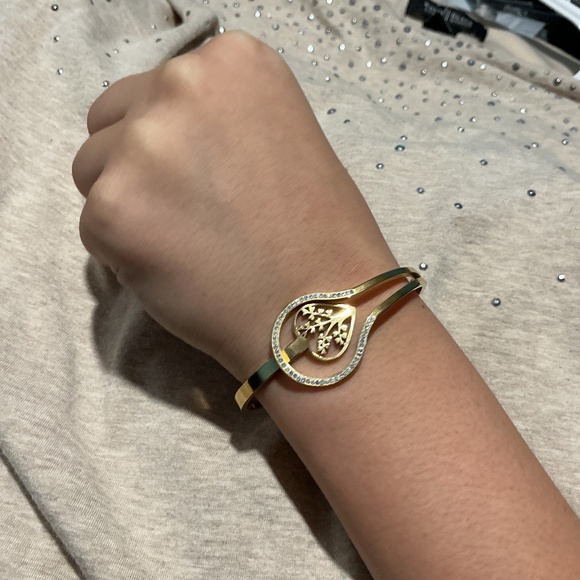 🌳.	“Tree of Life 18k Gold Plated Stainless Steel CZ Bangle” ' - Picture 13 of 16